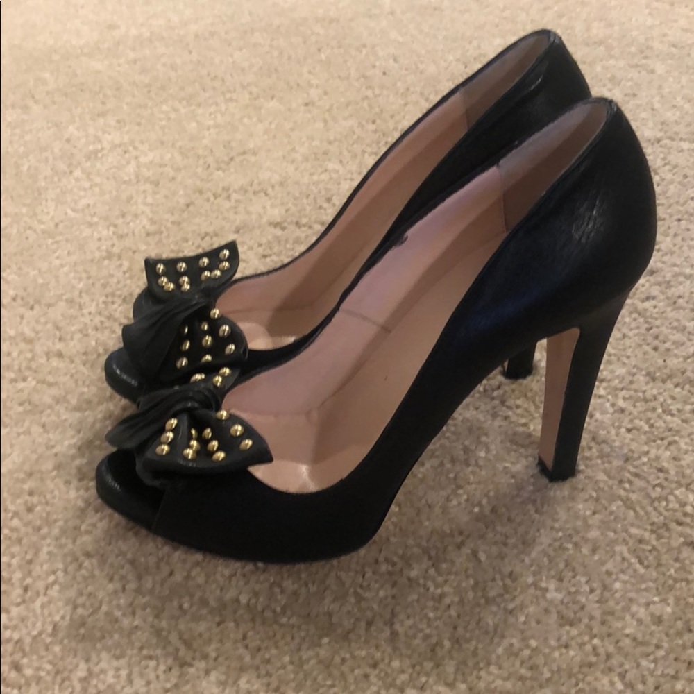 RED Valentino Black Peep Toe Pumps 39